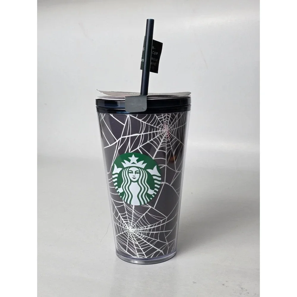 Starbucks Halloween 2021 Glow in the Dark Spider Web Cup 16oz Grande Tumbler New